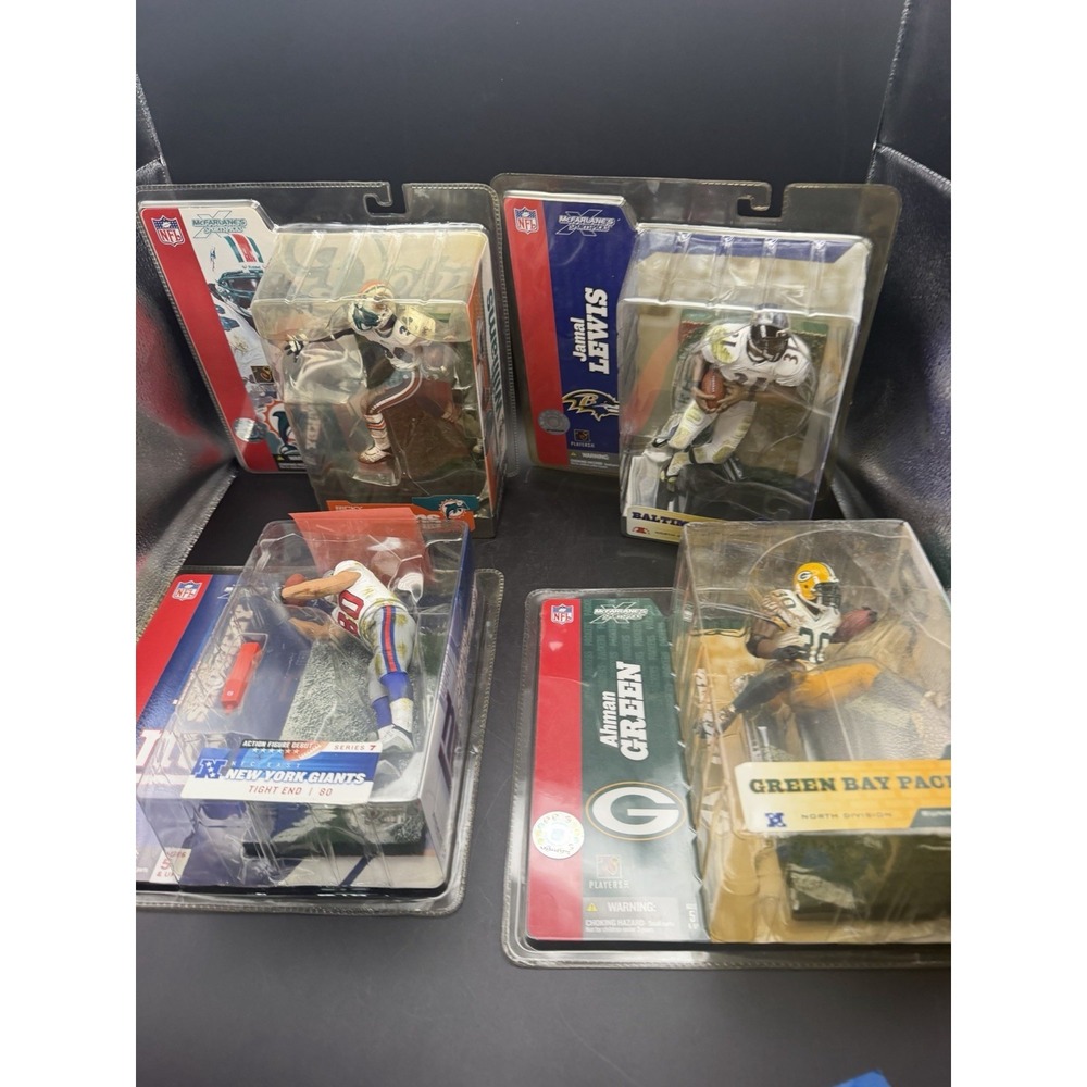 McFarlane NFL SportsPicks 4 Figure Lot Ricky Williams Jamal Lewis Green Shockey